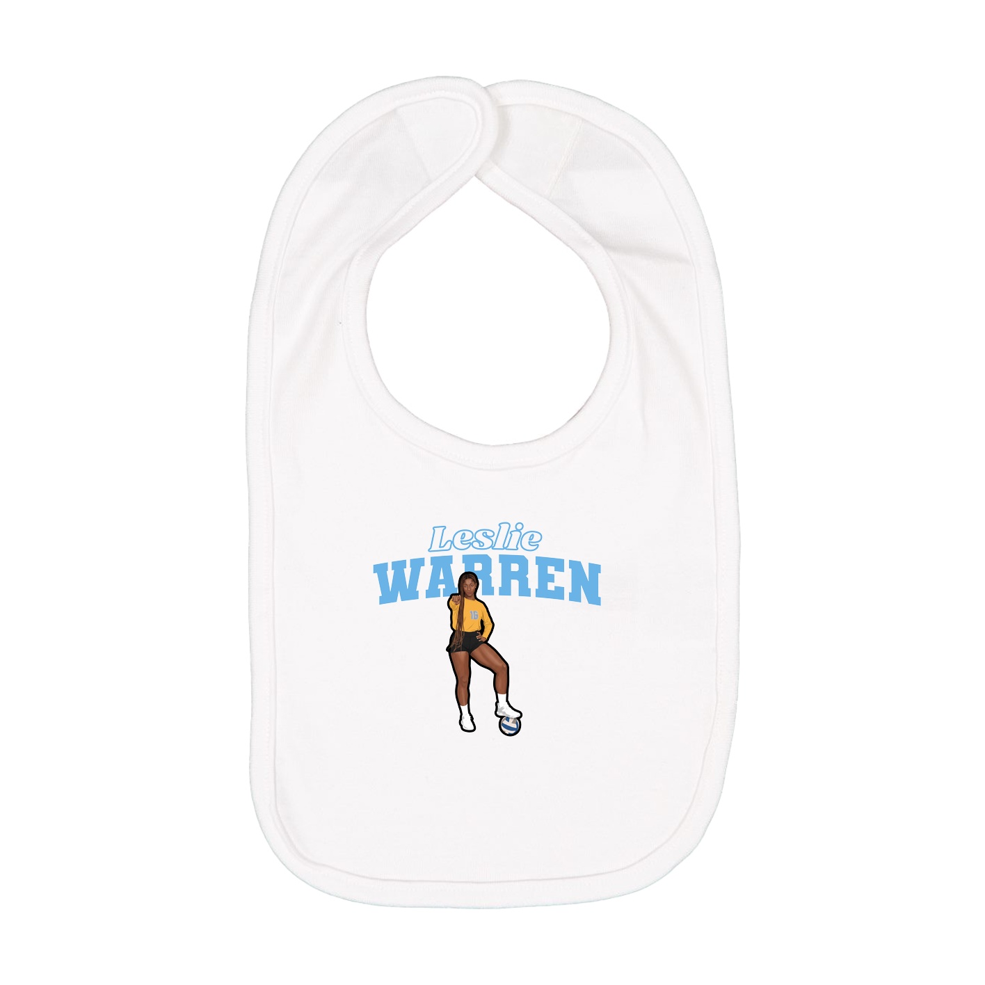 Infant Bib — Name Arch in White