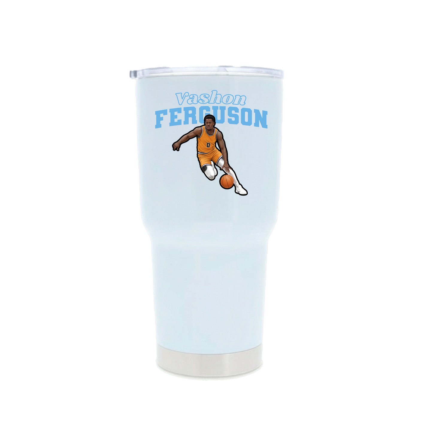 30oz Stainless Steel Tumbler — Name Arch in White