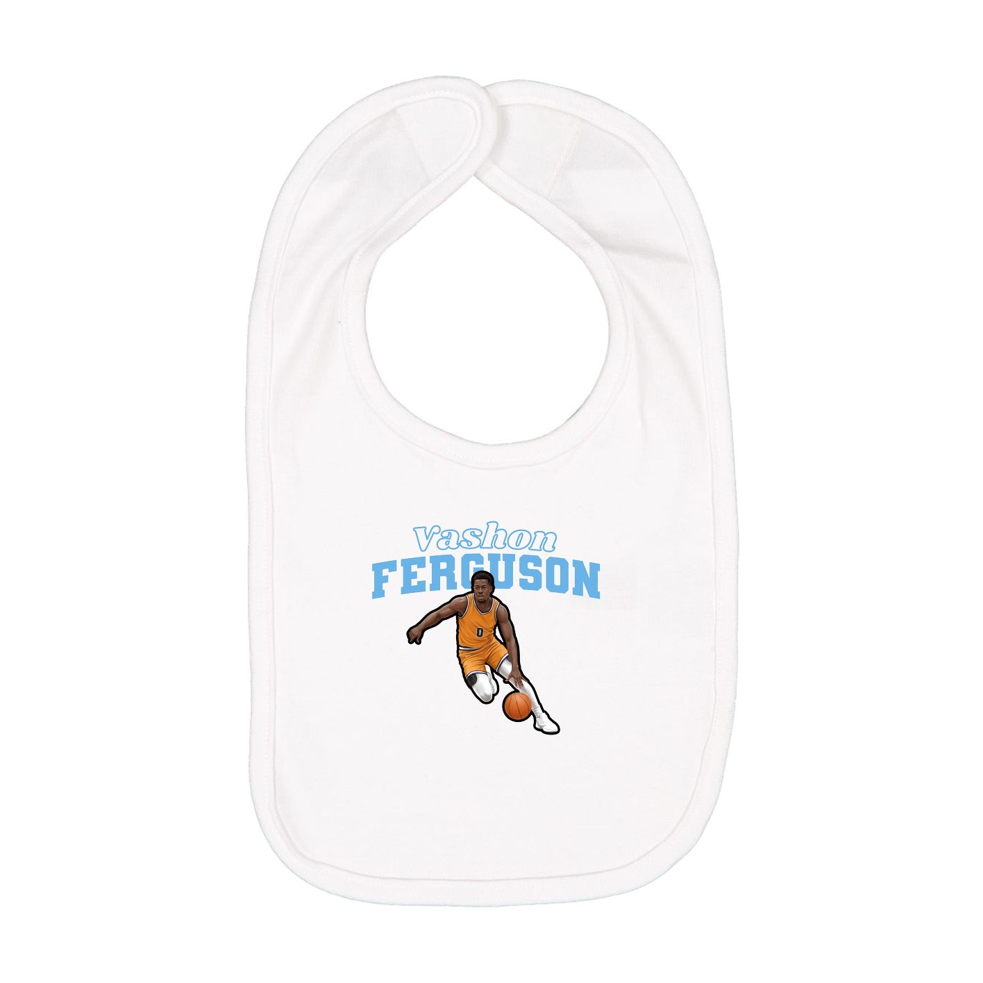 Infant Bib — Name Arch in White