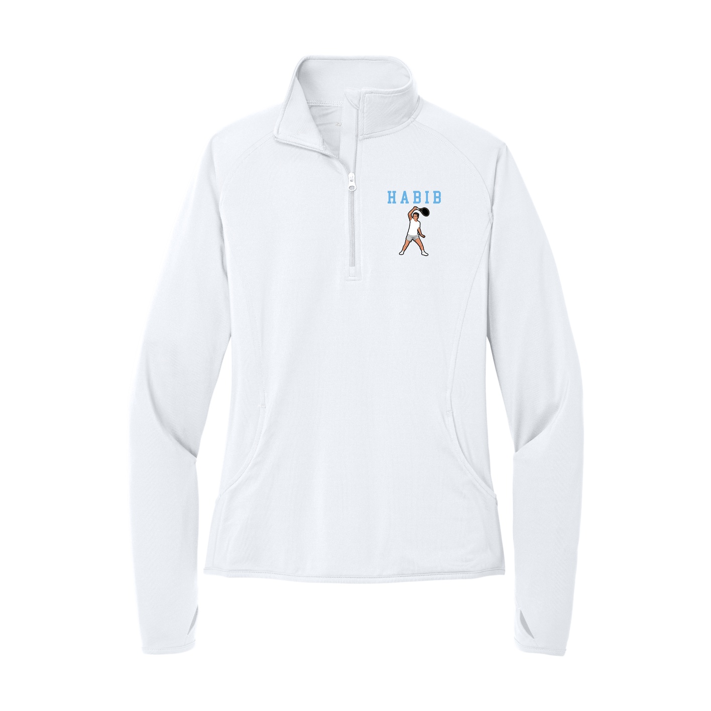 Women's Q-Zip Pullover — Shirsey in White