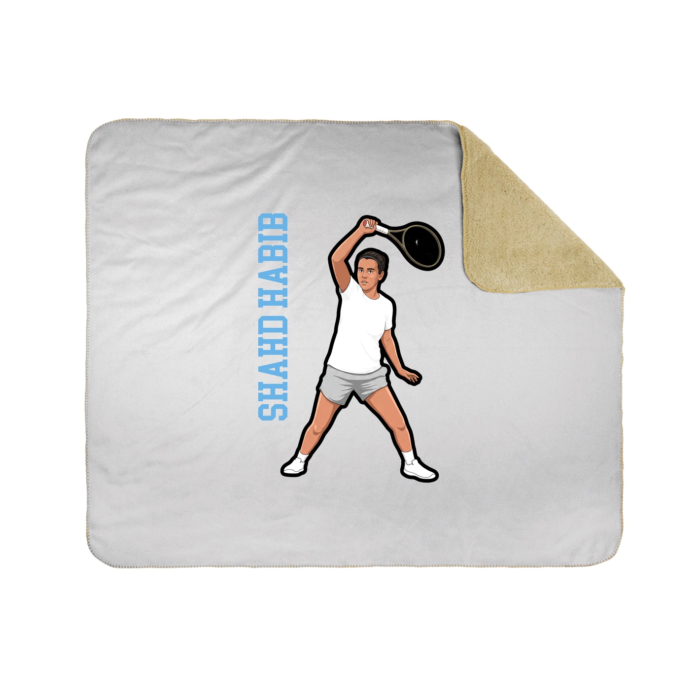 Throw Blanket — Name Vertical in White