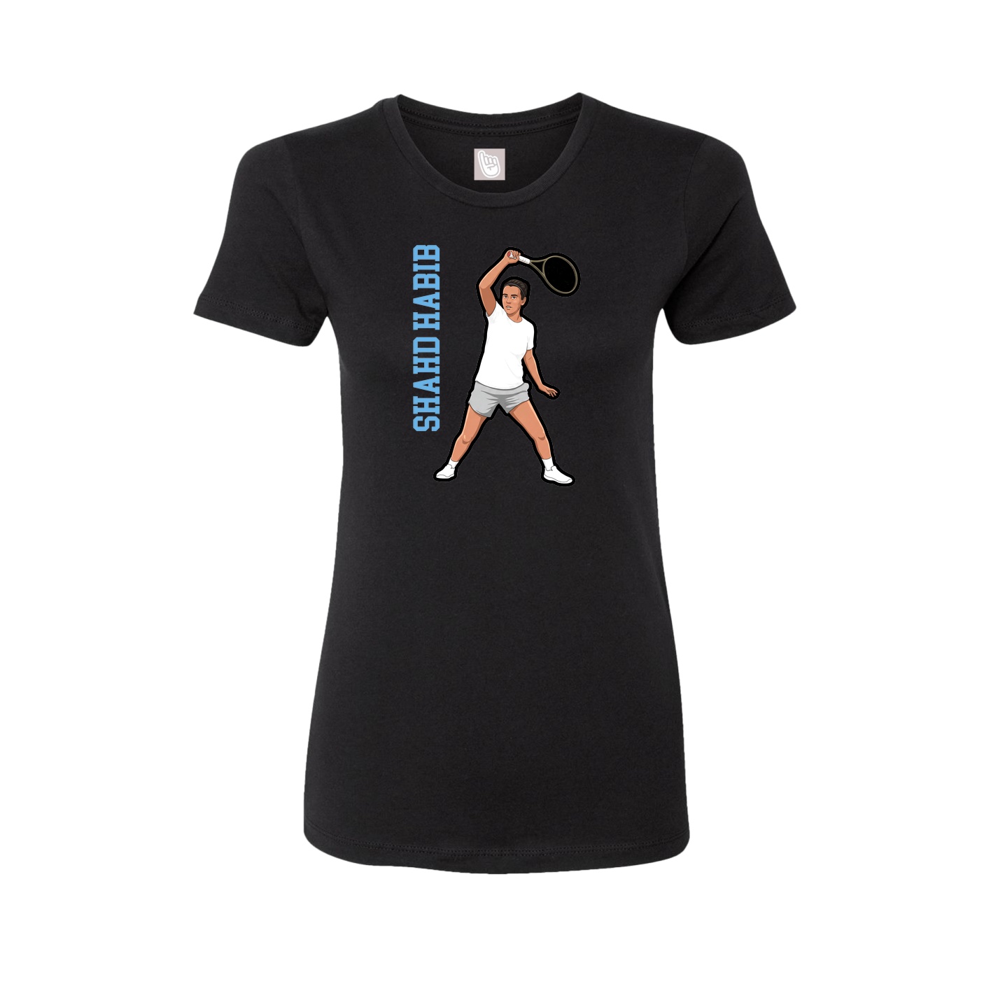 Fitted Women's Tee — Name Vertical in Black