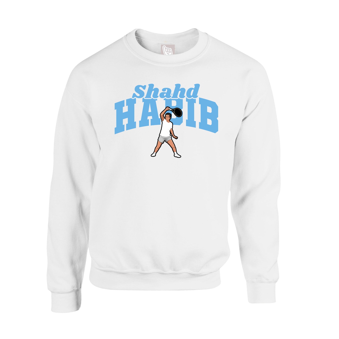 Fleece Crew — Signature Arch in White