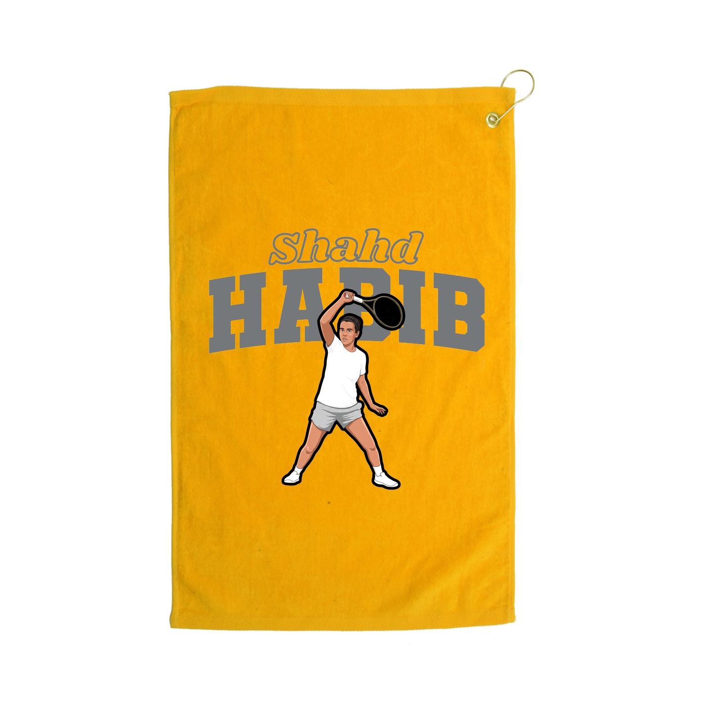 Golf Towel — Name Arch in Gold