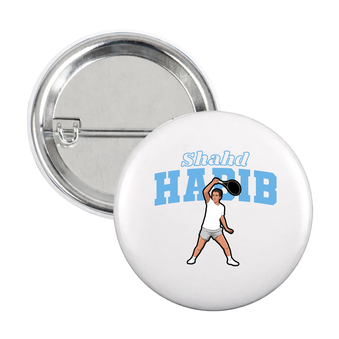 Game Day Button — Name Arch in White