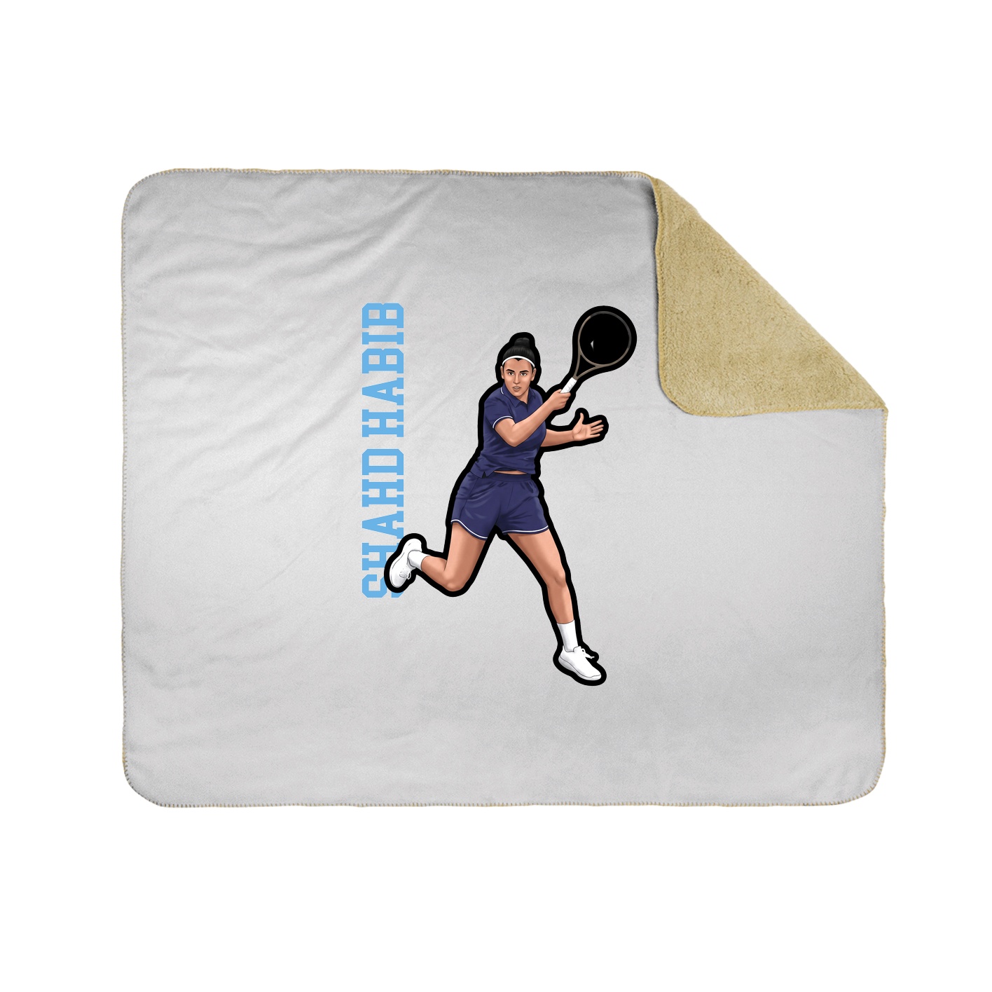 Throw Blanket — Name Vertical in White