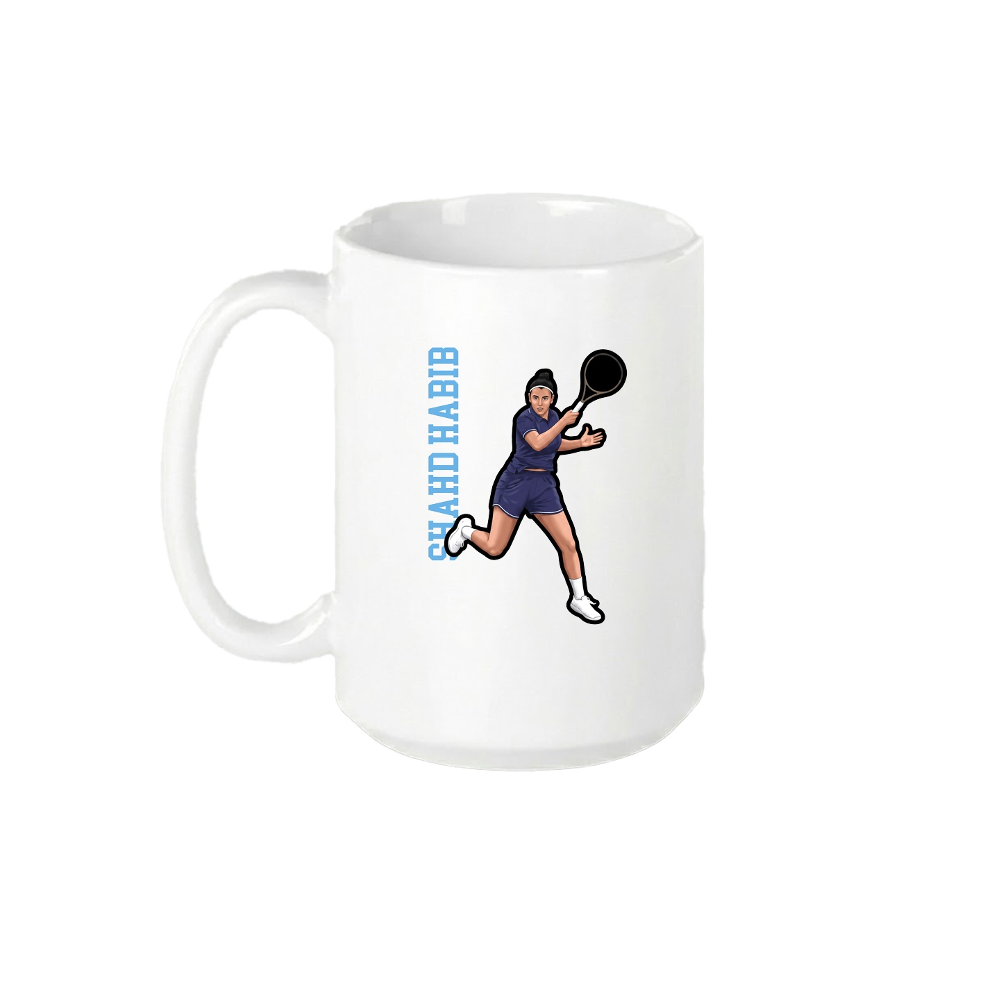 15oz Coffee Mug — Name Vertical in White