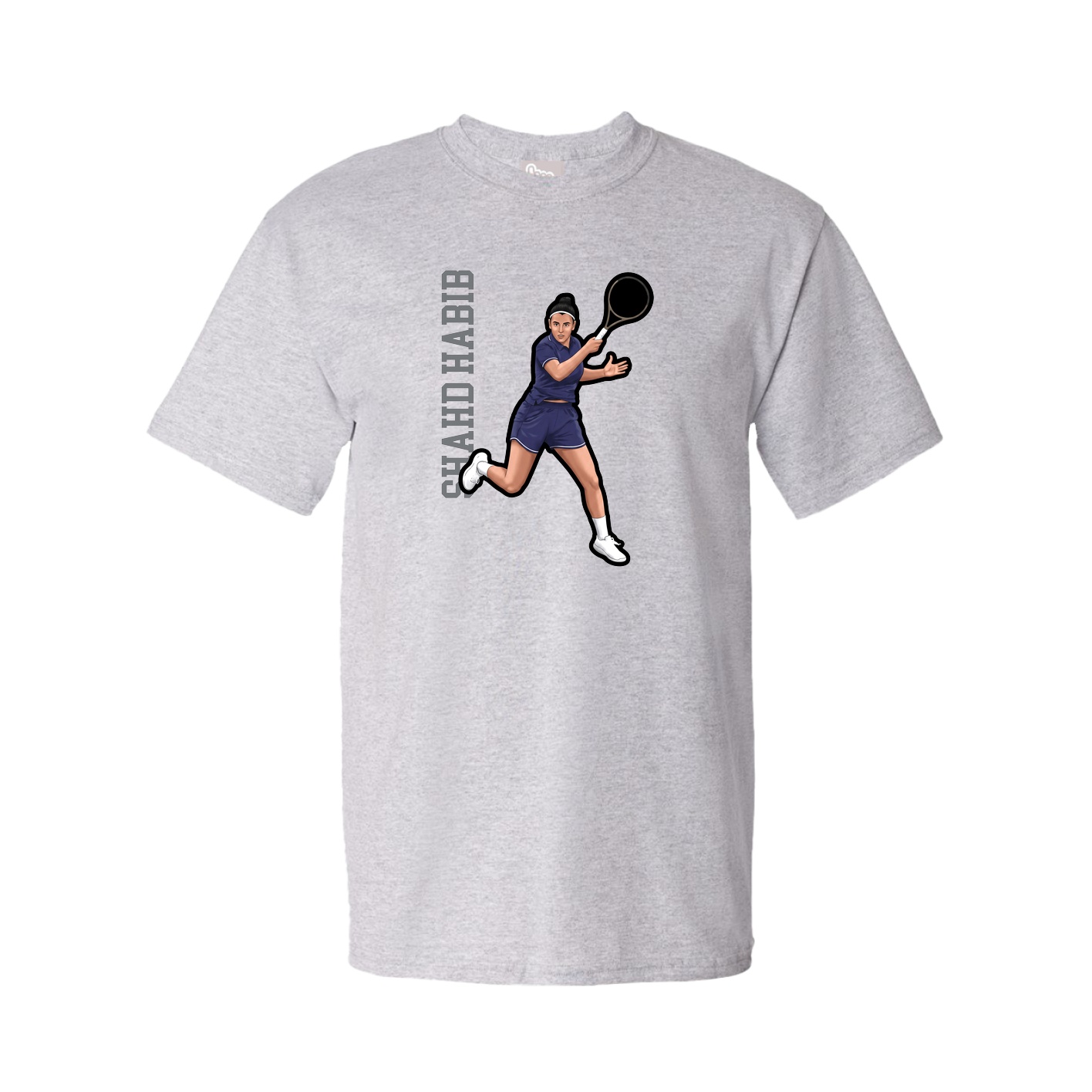 Tee — Name Vertical in Grey