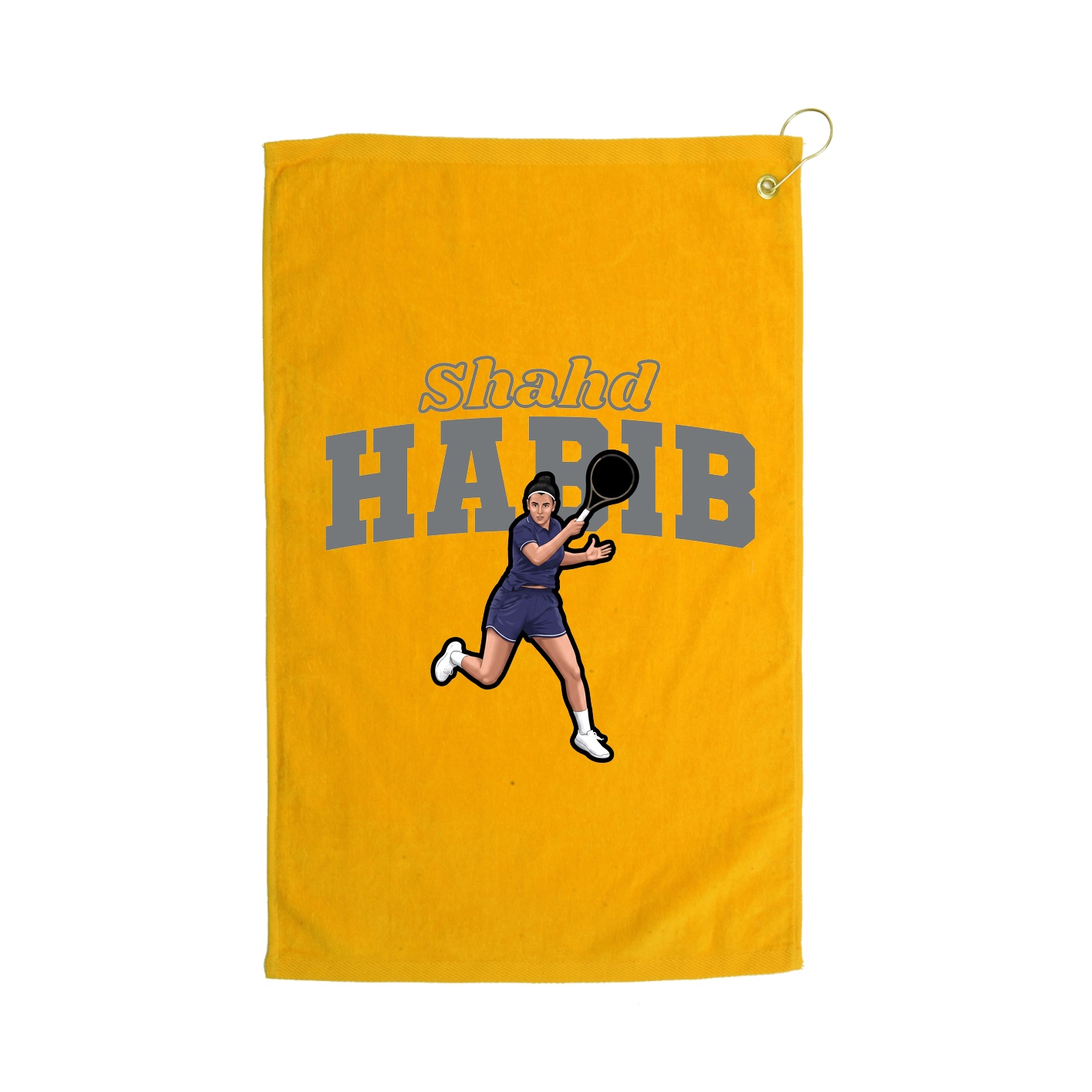 Golf Towel — Name Arch in Gold