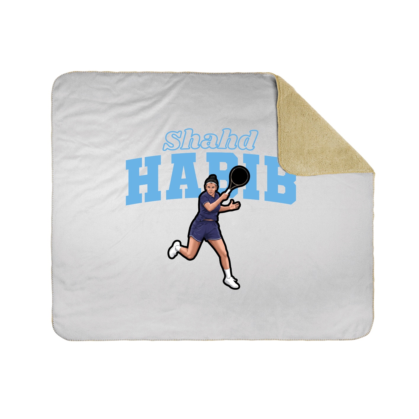 Throw Blanket — Name Arch in White