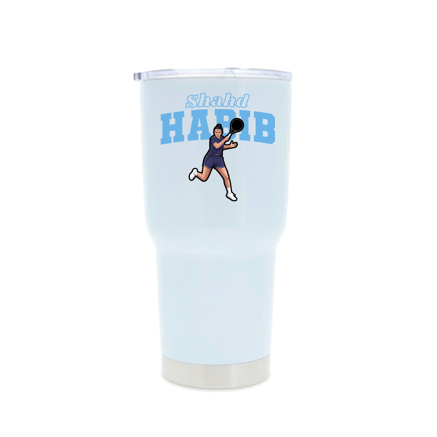 30oz Stainless Steel Tumbler — Name Arch in White
