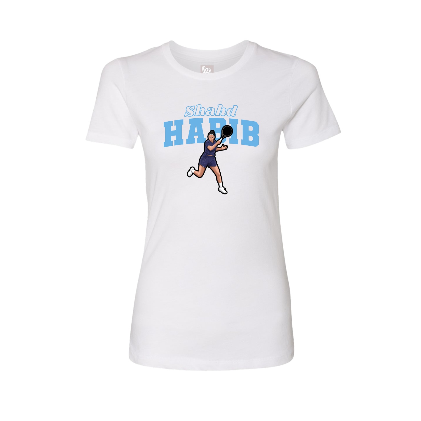 Fitted Women's Tee — Name Arch in White