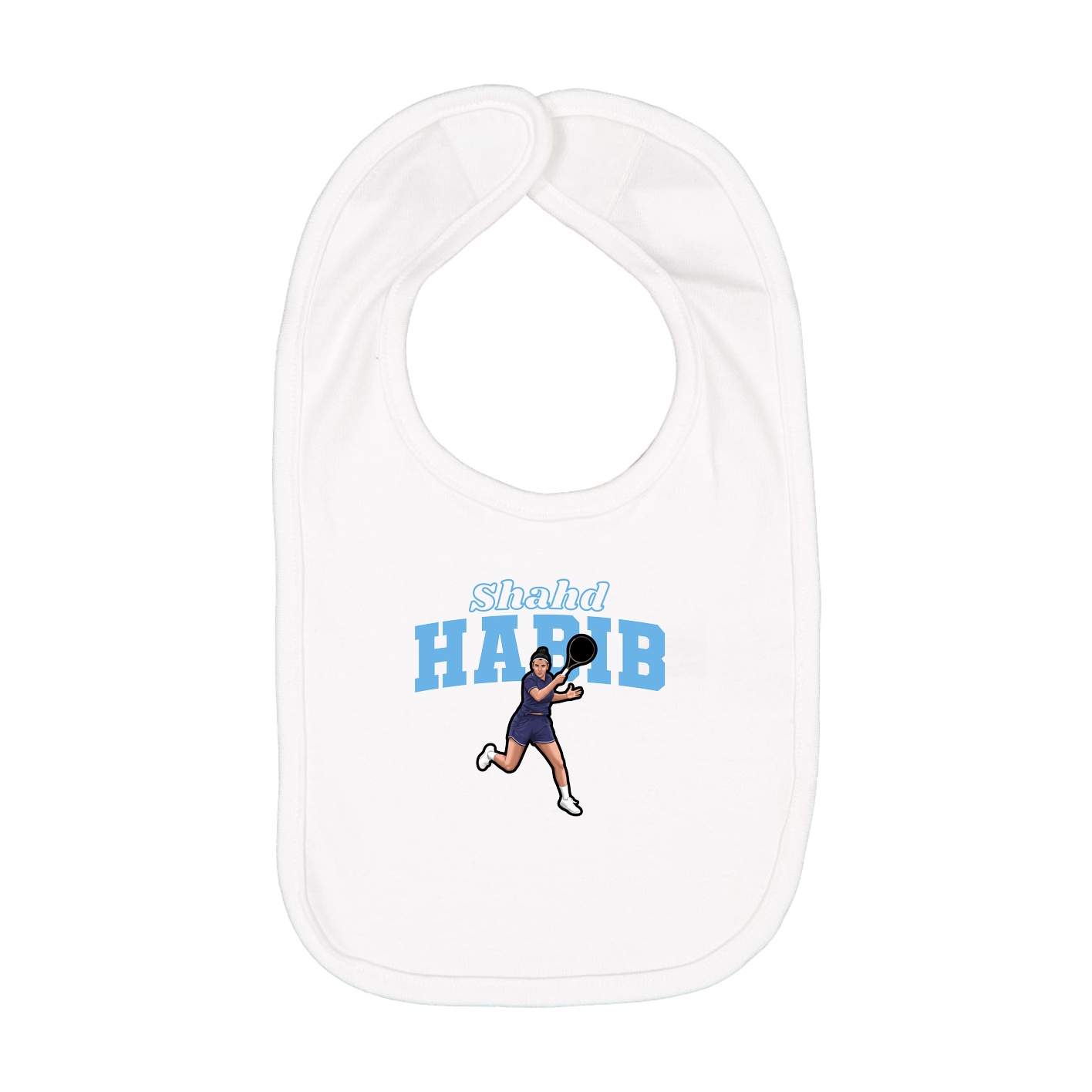 Infant Bib — Name Arch in White
