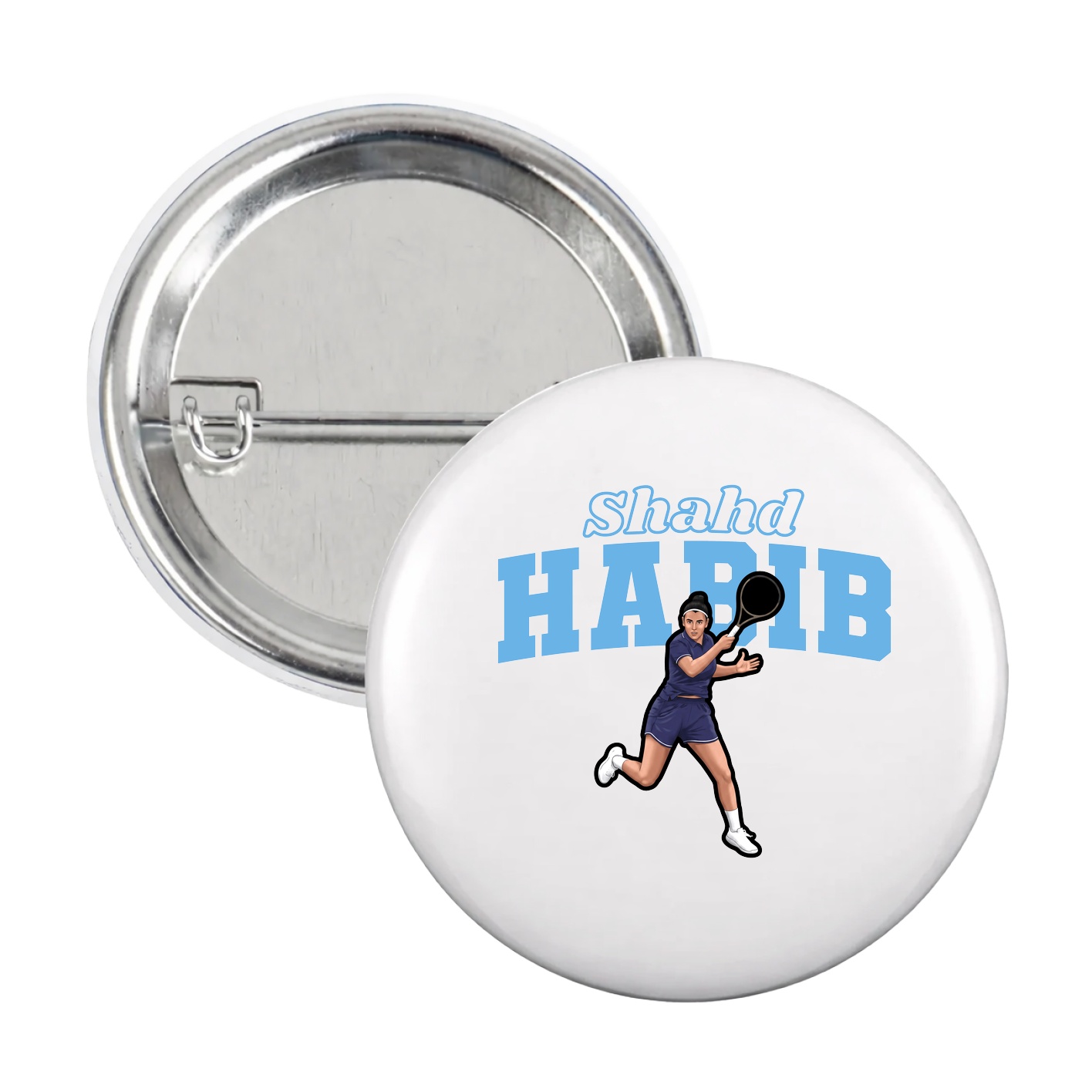 Game Day Button — Name Arch in White