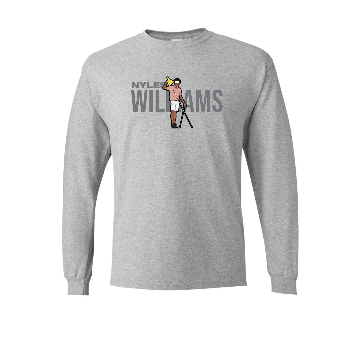 Long Sleeve Tee — Player Name in Grey