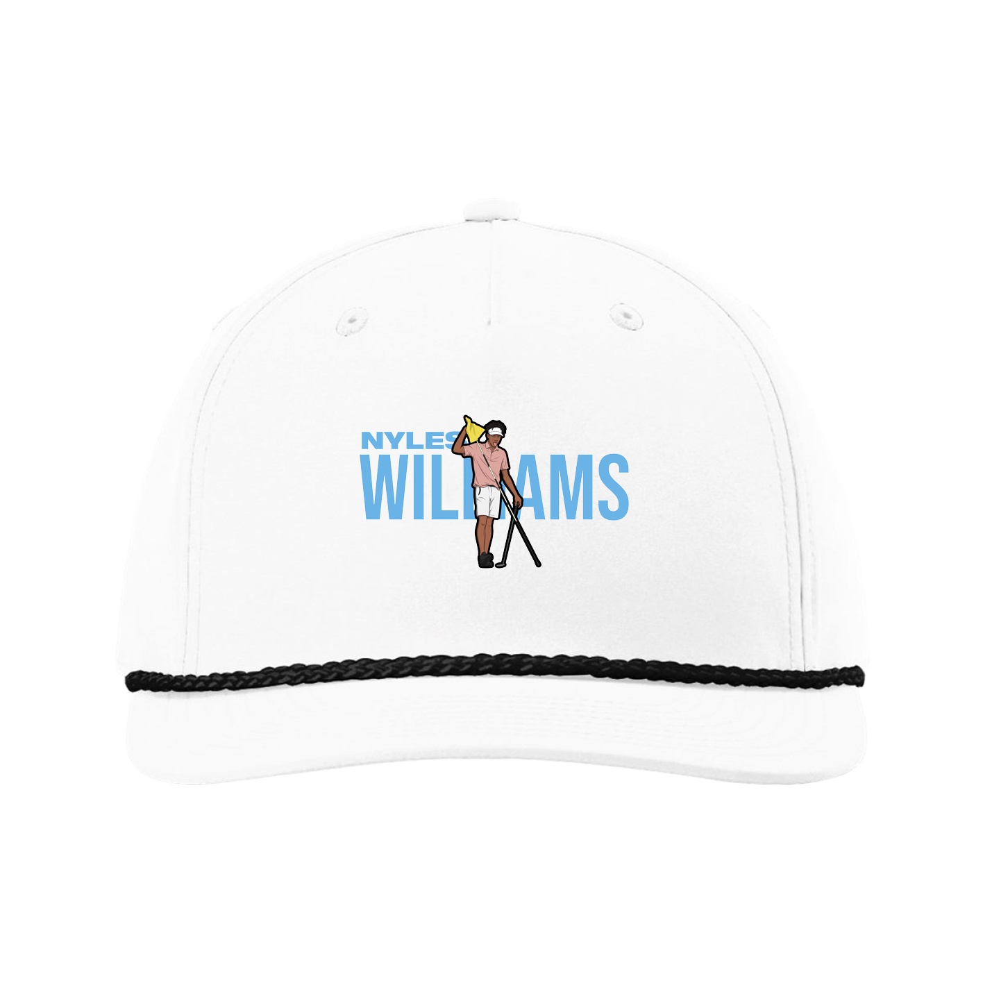 Five-Panel Classic Rope Cap — Player Name in White