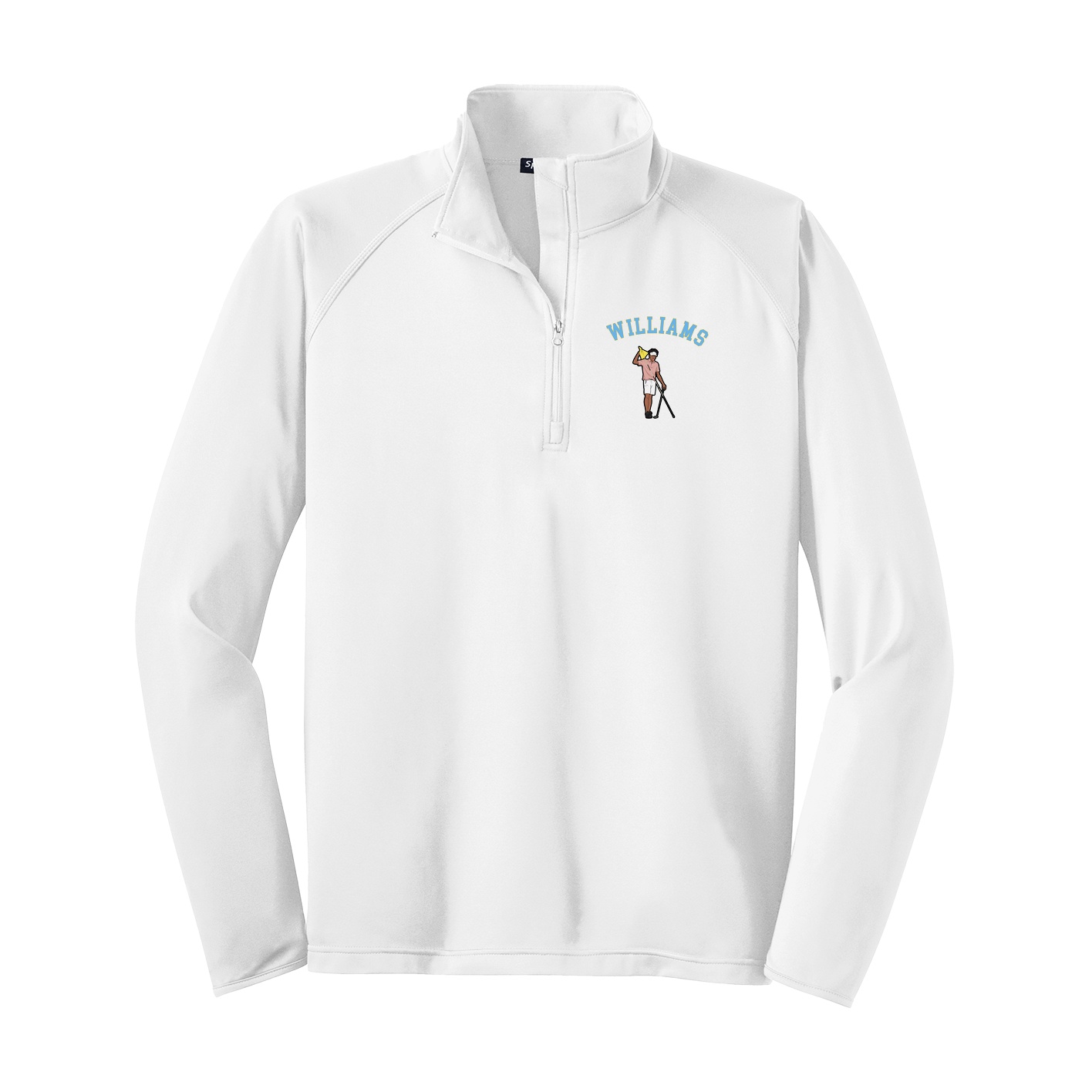 Q-Zip Pullover — Shirsey Arch in White