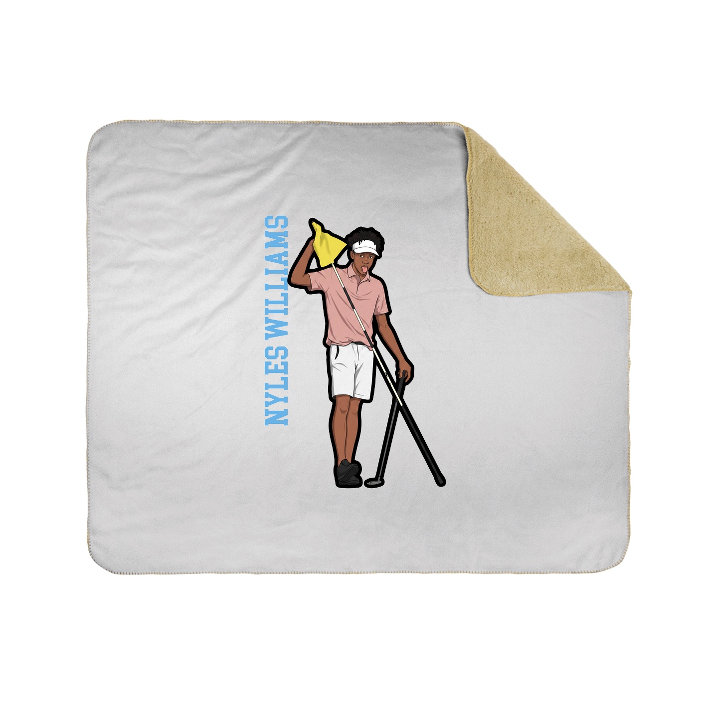 Throw Blanket — Name Vertical in White