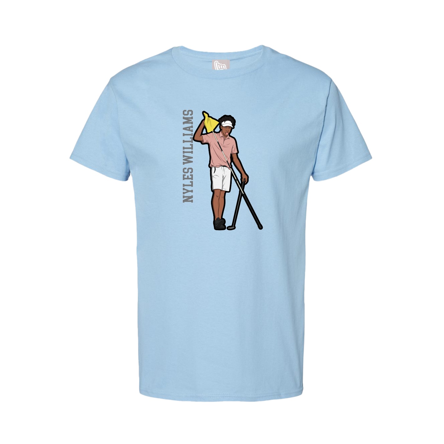 Tee — Name Vertical in Light Blue