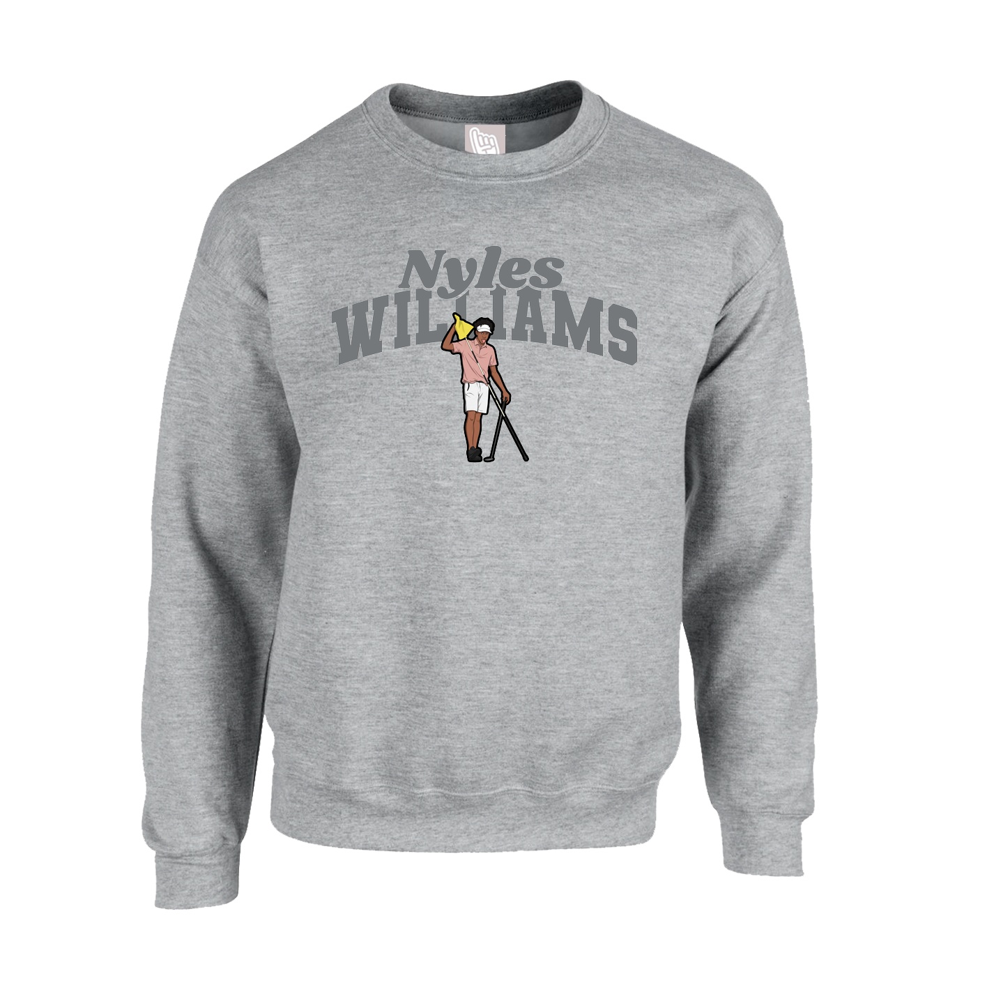 Fleece Crew — Signature Arch in Grey