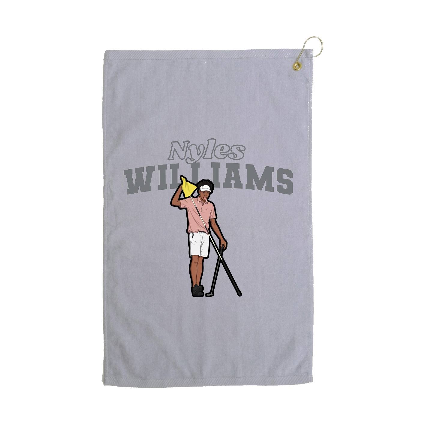 Golf Towel — Name Arch in Grey