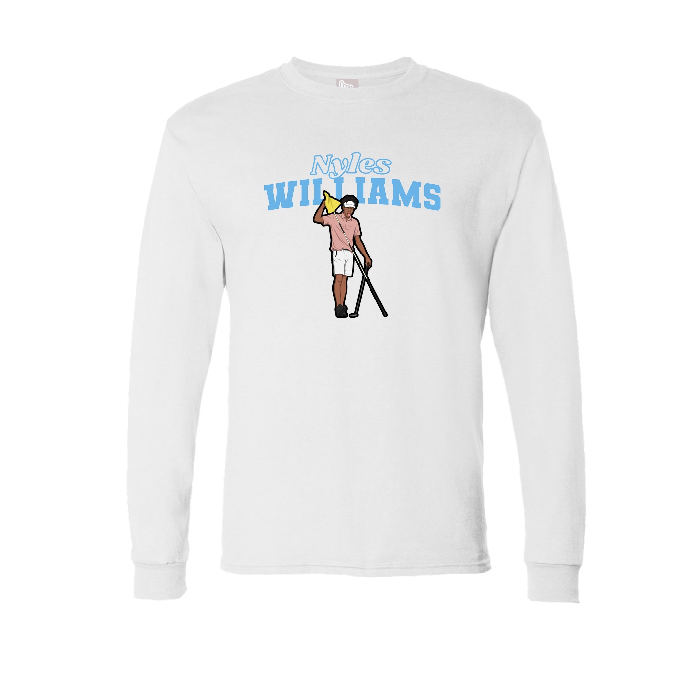 Long Sleeve Tee — Name Arch in White