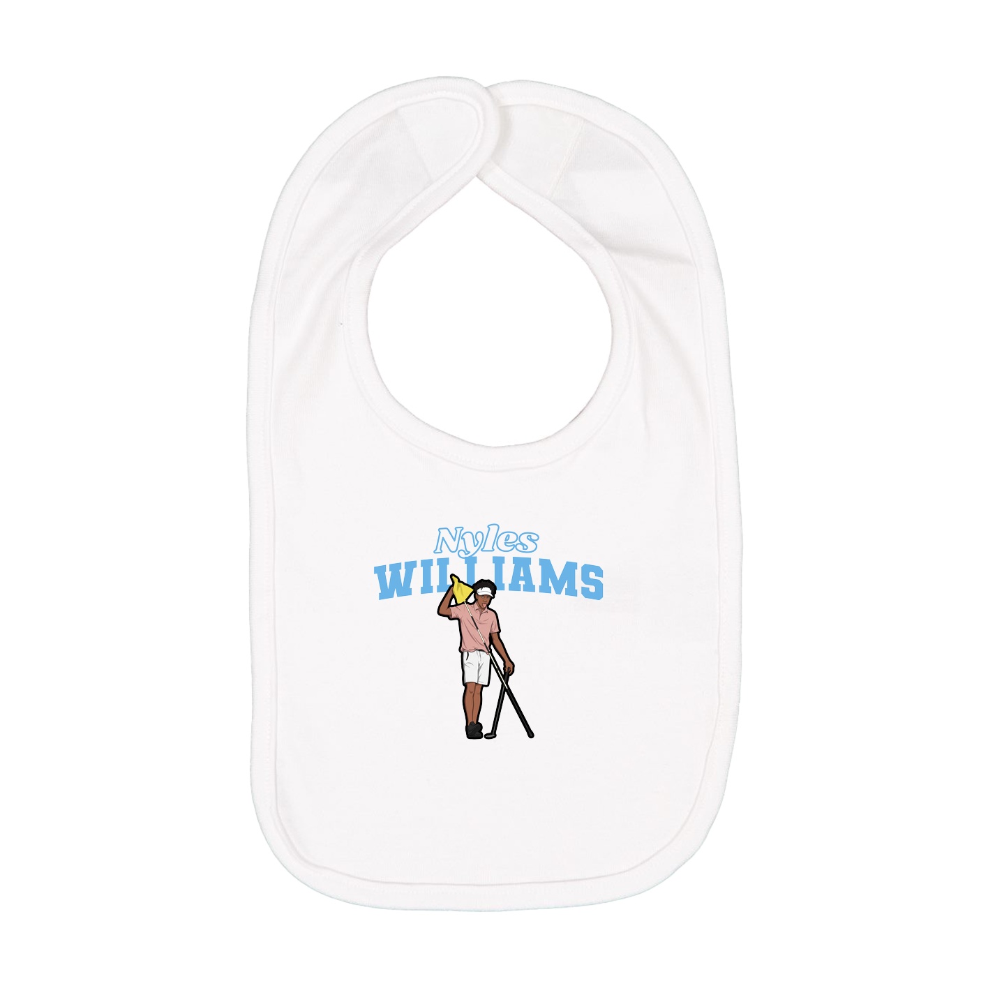 Infant Bib — Name Arch in White