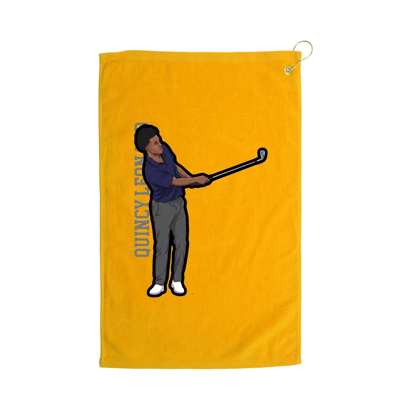 Golf Towel — Name Vertical in Gold