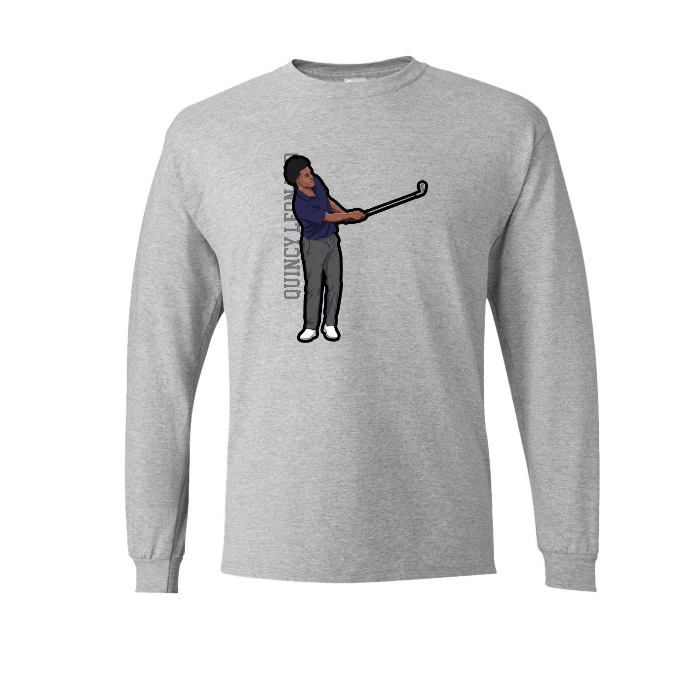 Long Sleeve Tee — Name Vertical in Grey