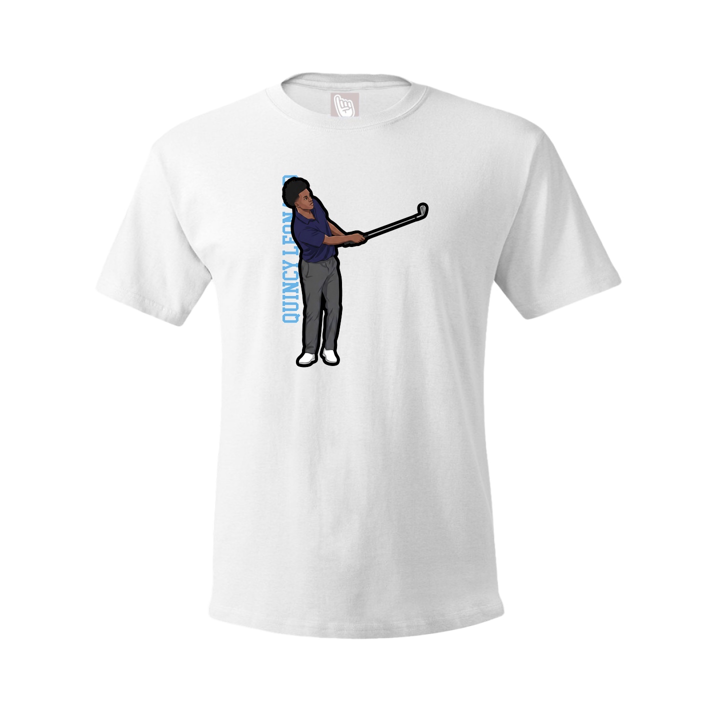Youth Tee — Name Vertical in White