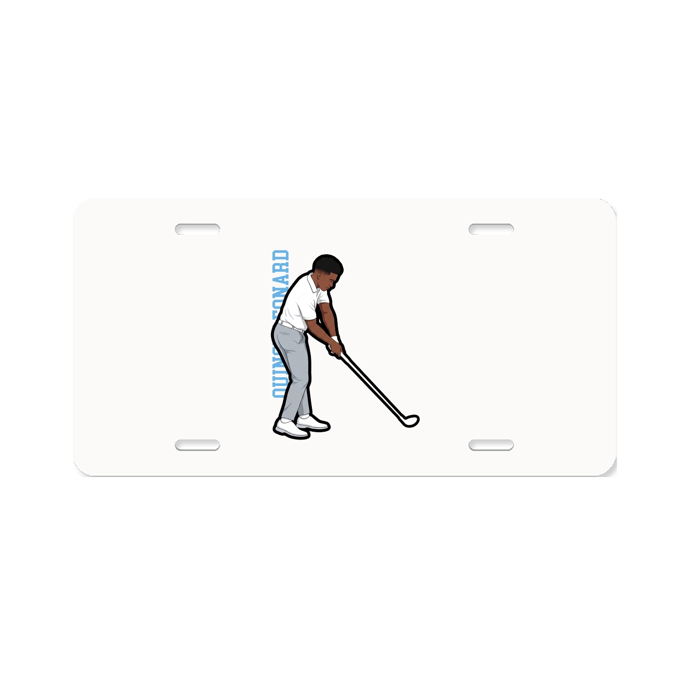 License Plate — Name Vertical in Classic