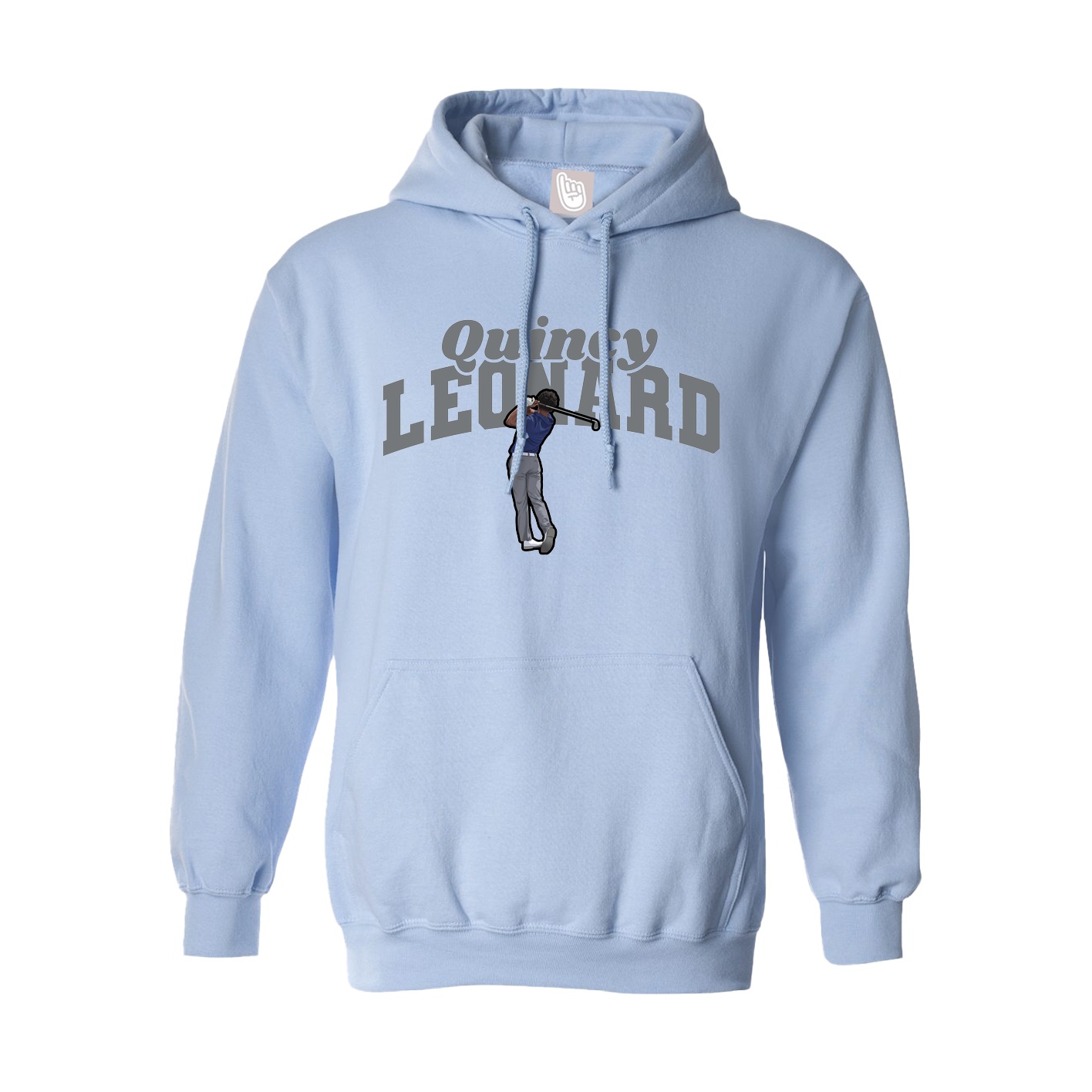 Hoodie — Signature Arch in Light Blue