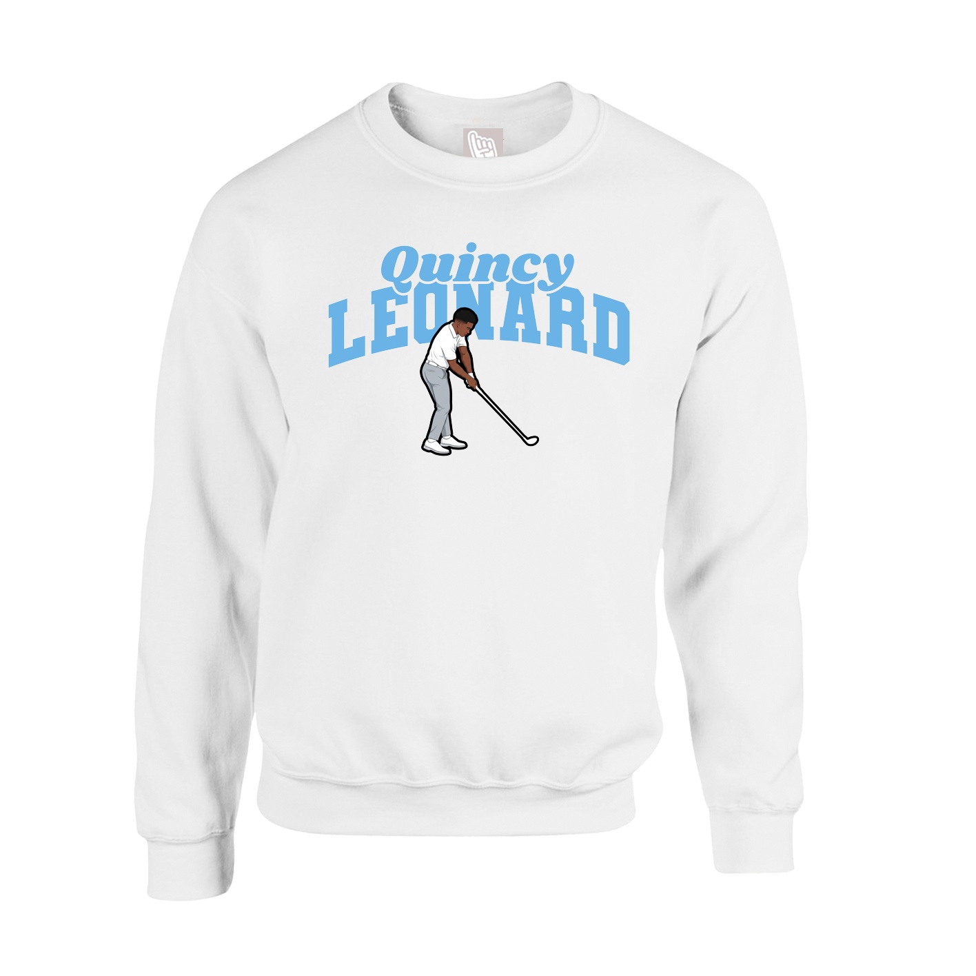Fleece Crew — Signature Arch in White