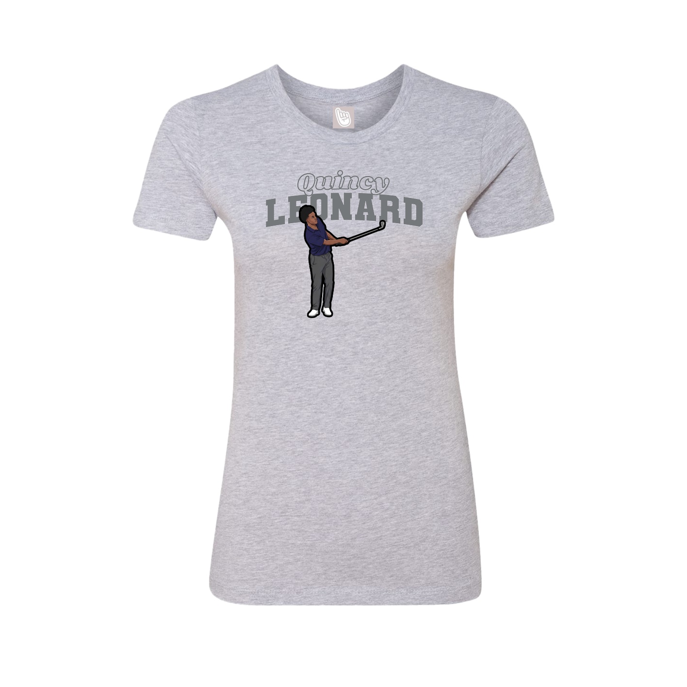 Fitted Women's Tee — Name Arch in Grey