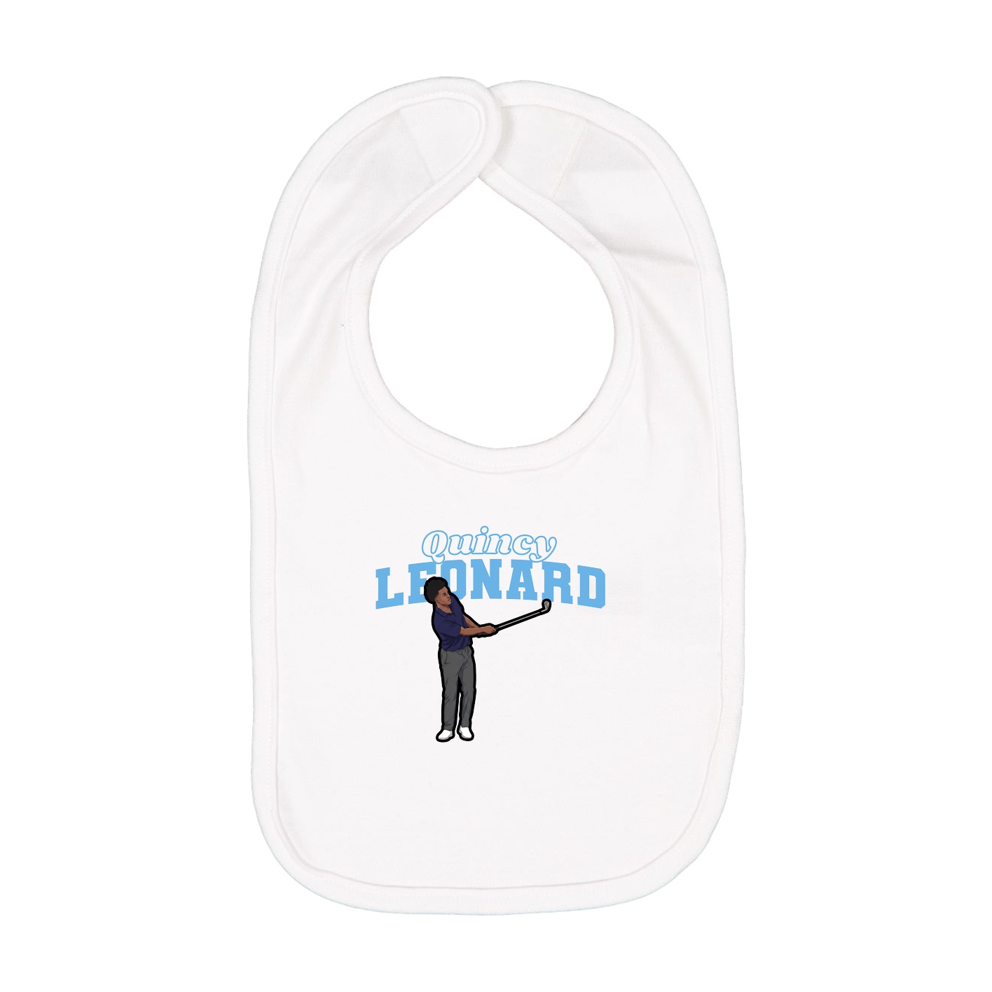 Infant Bib — Name Arch in White