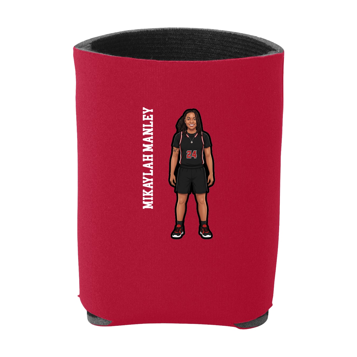 Can Holder — Name Vertical in Red