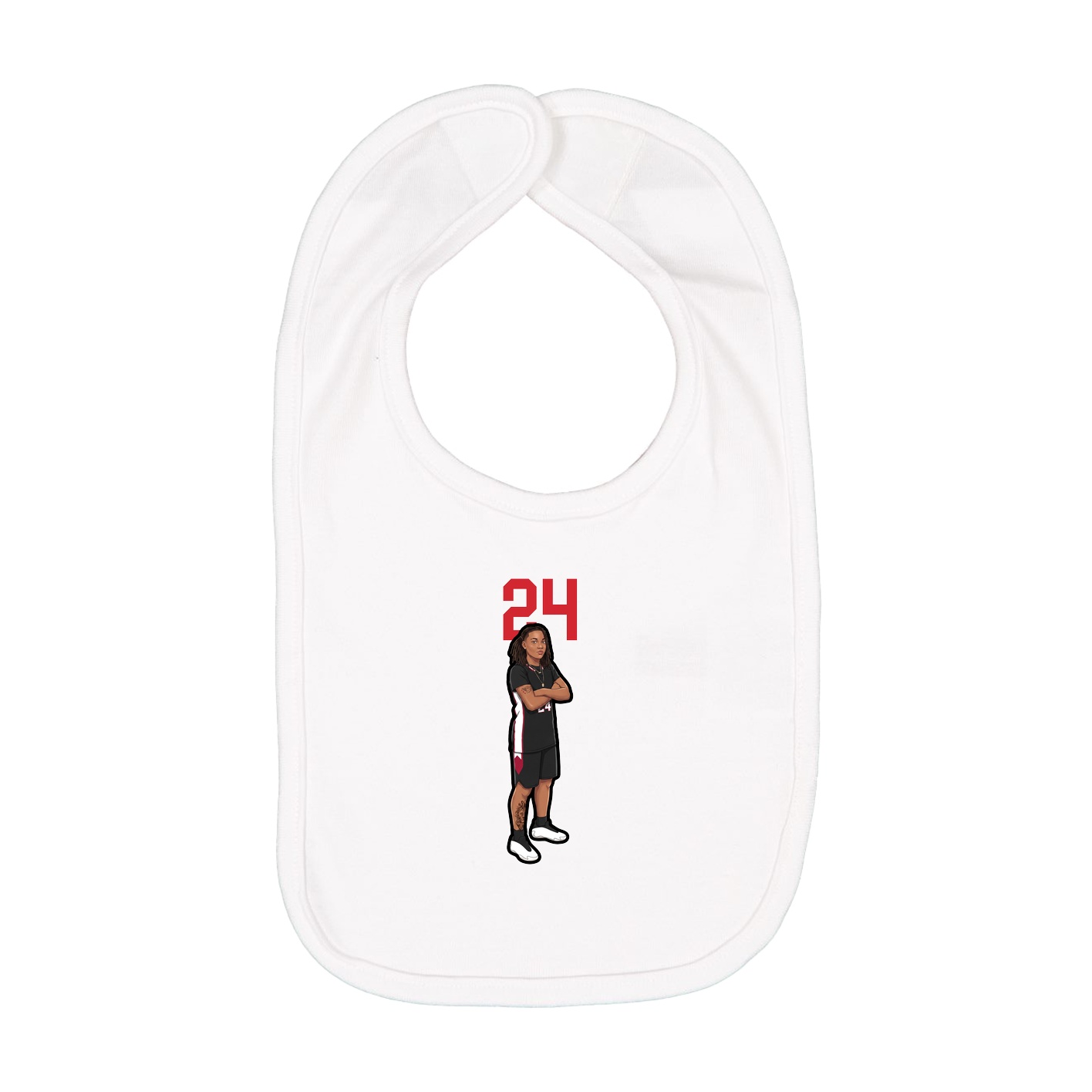 Infant Bib — Number Top in White