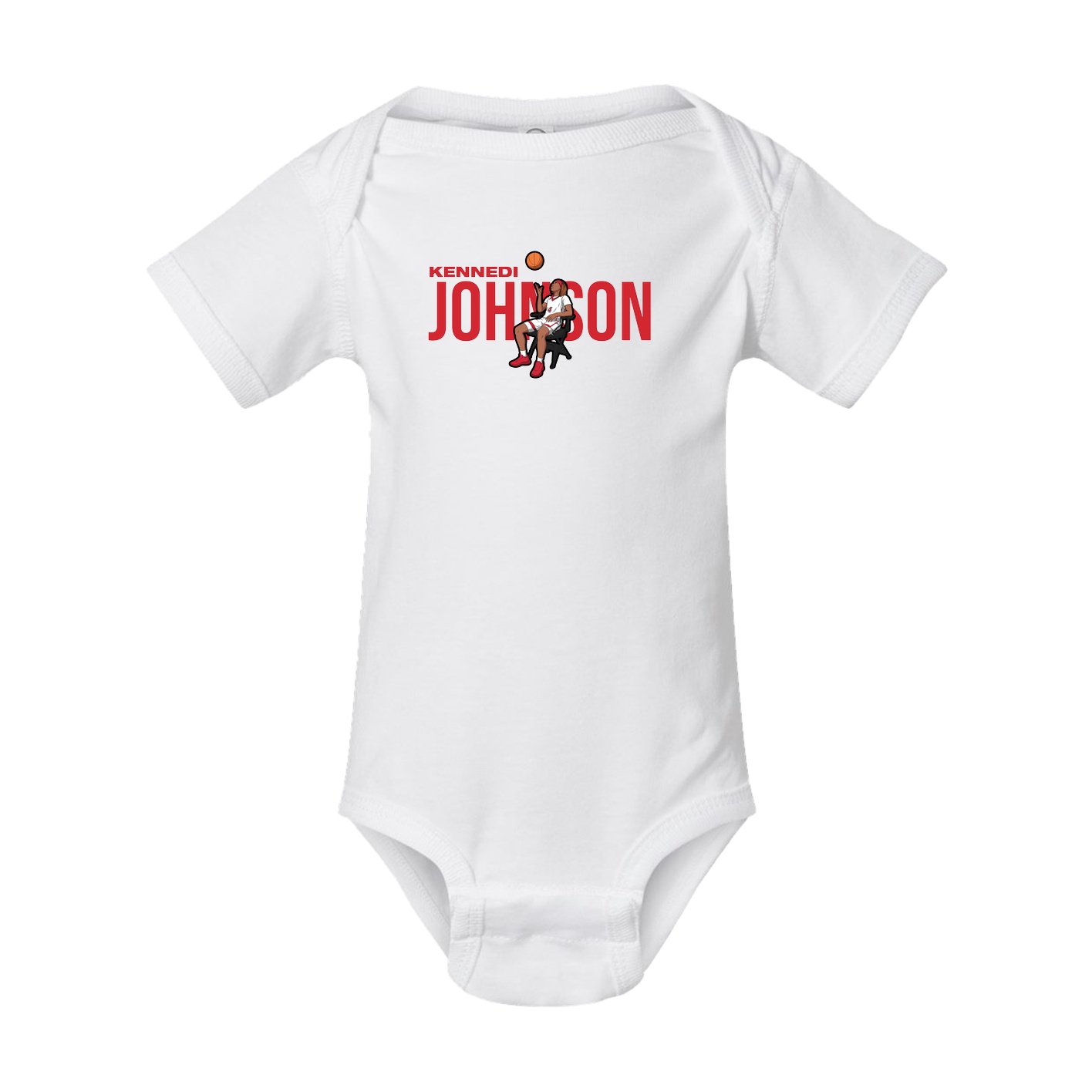 Baby Onesie — Player Name in White