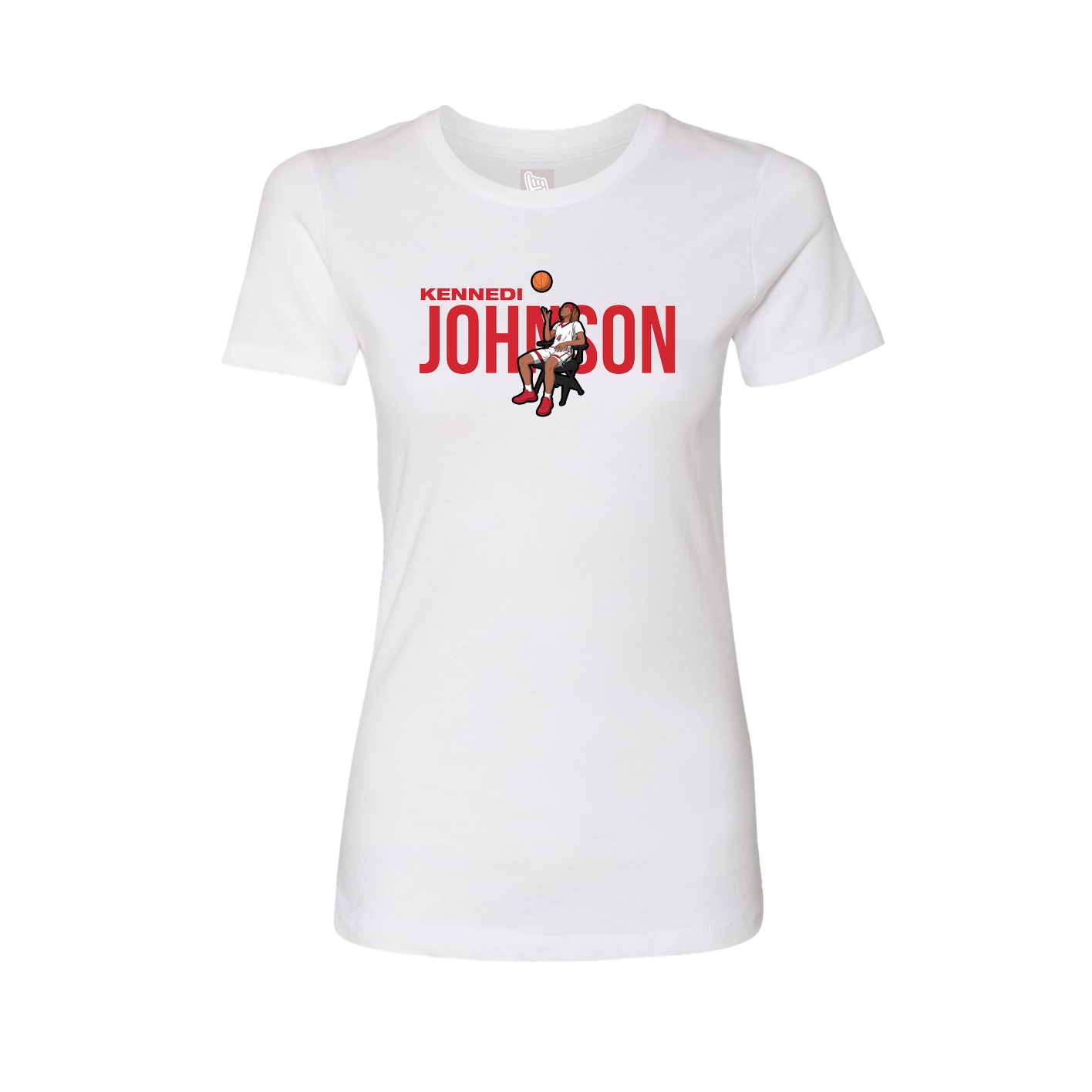 Fitted Women's Tee — Player Name in White