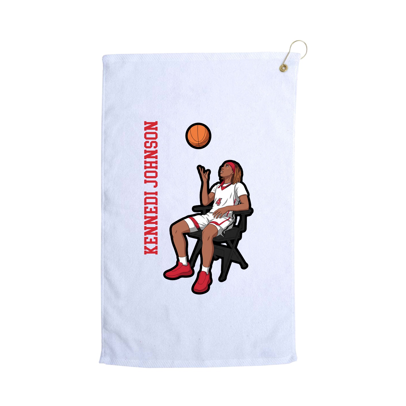 Golf Towel — Name Vertical in White