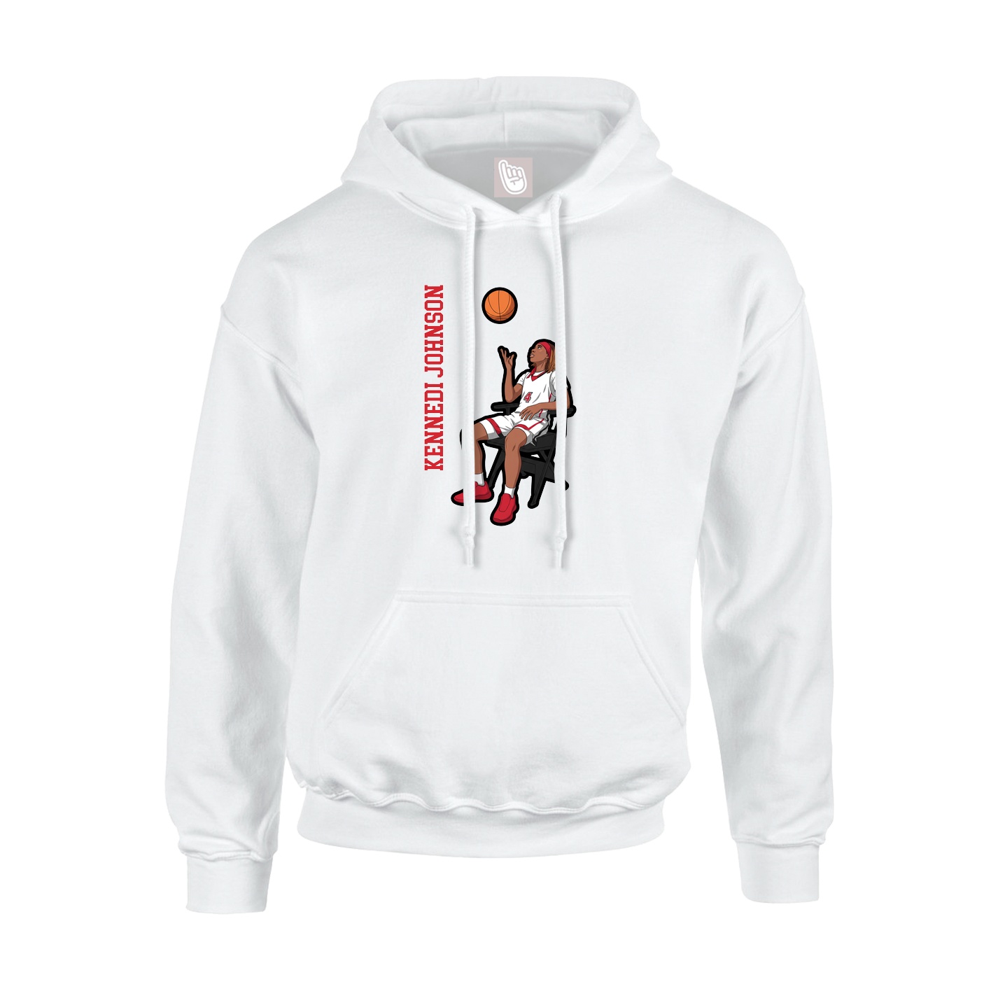Youth Hoodie — Name Vertical in White