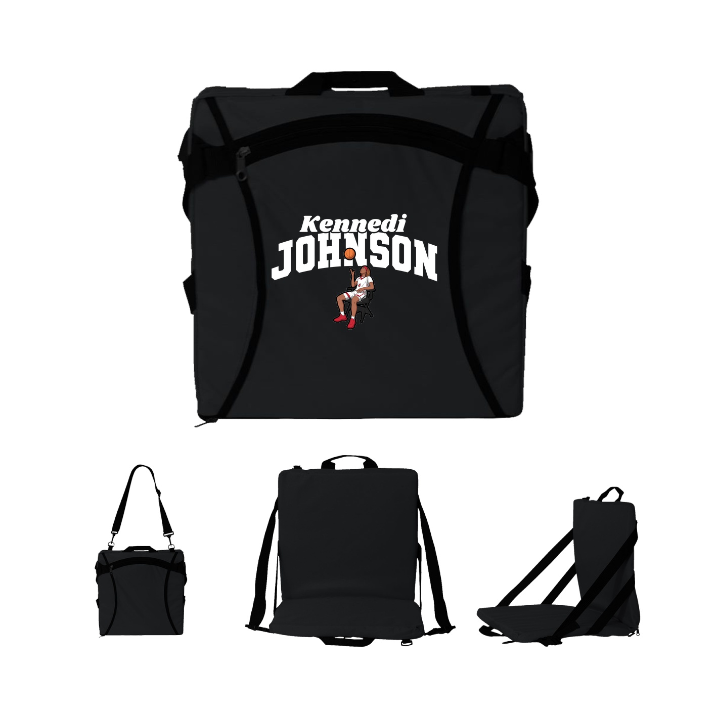Folding Stadium Seat — Signature Arch in Black