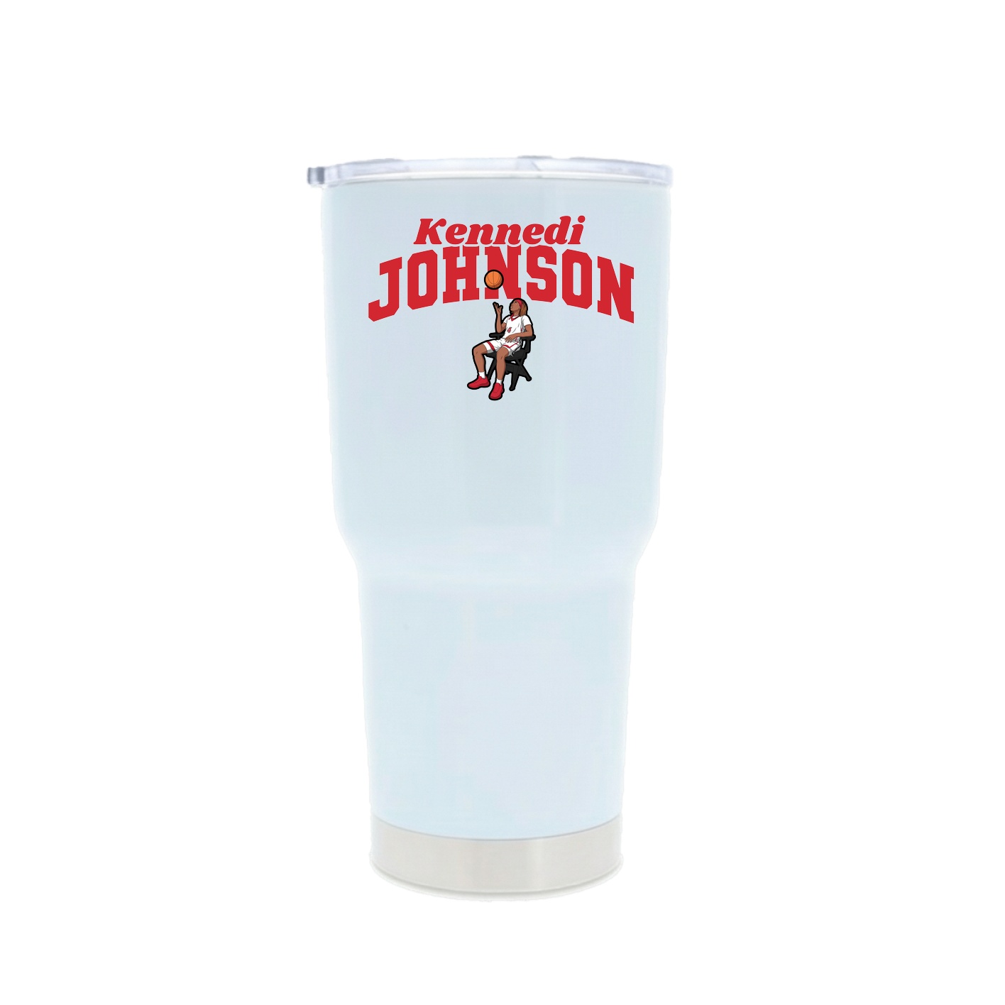 30oz Stainless Steel Tumbler — Signature Arch in White