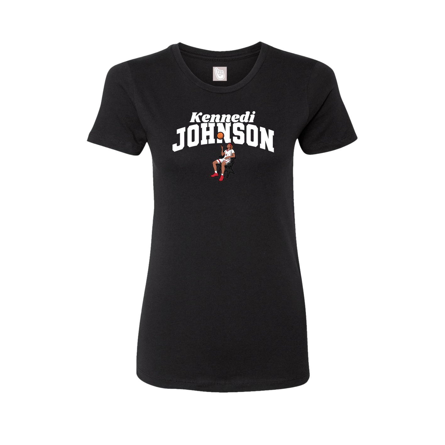 Fitted Women's Tee — Signature Arch in Black