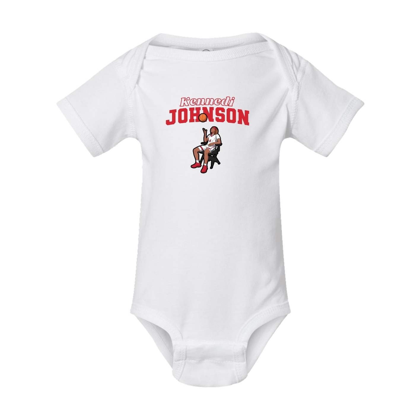 Baby Onesie — Name Arch in White