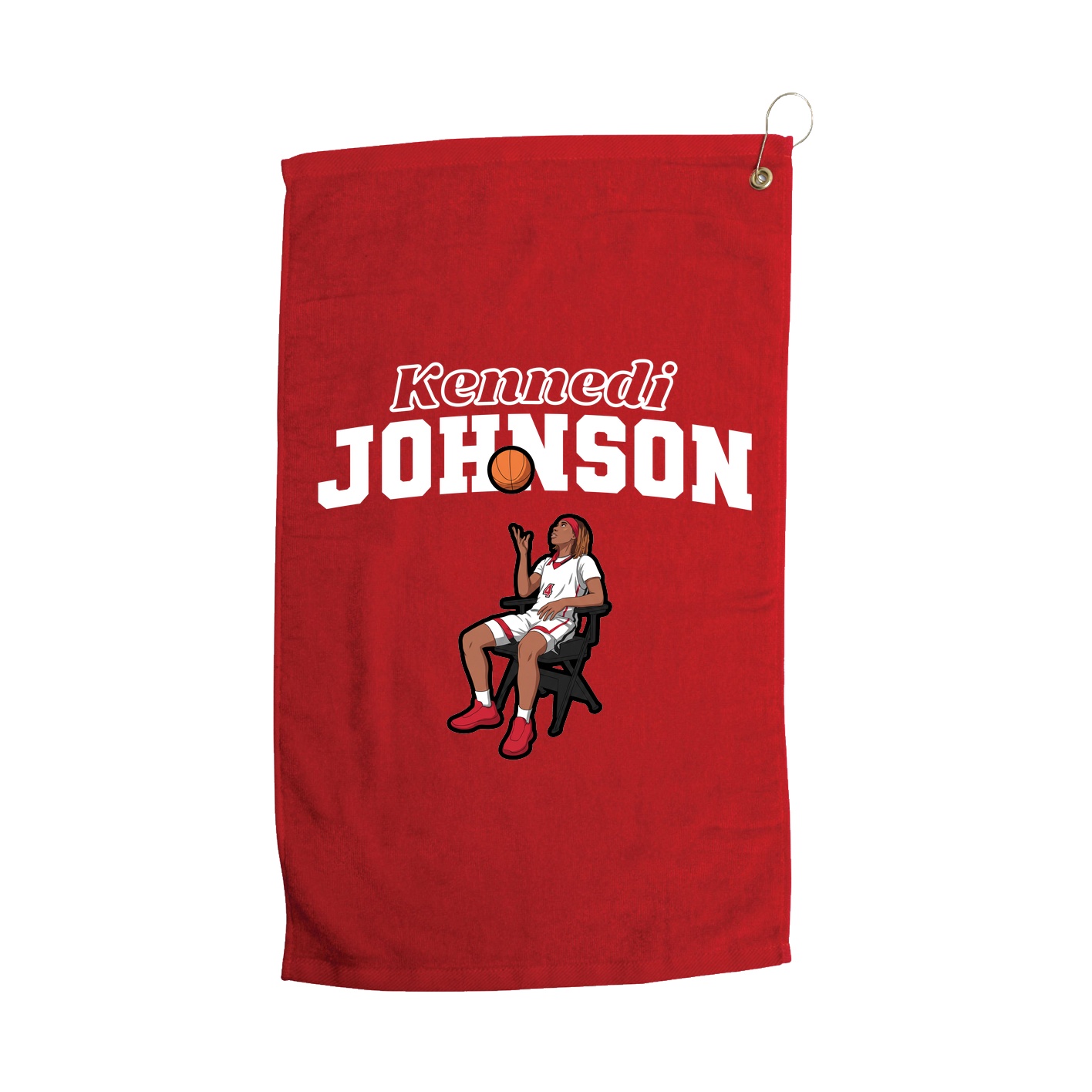 Golf Towel — Name Arch in Red