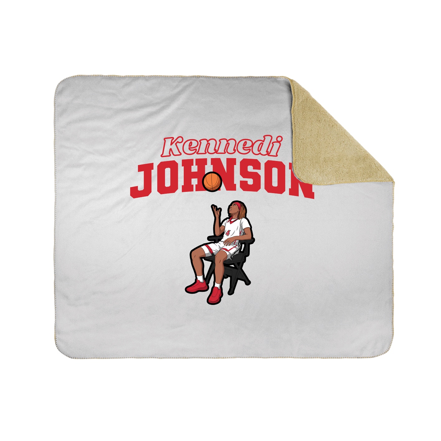 Throw Blanket — Name Arch in White