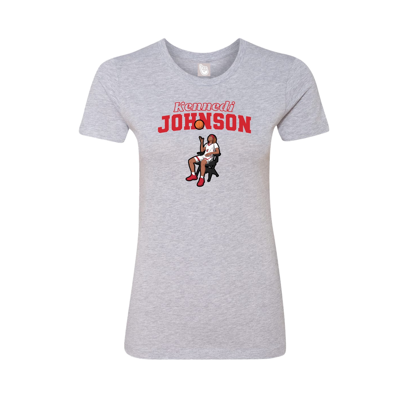 Fitted Women's Tee — Name Arch in Grey