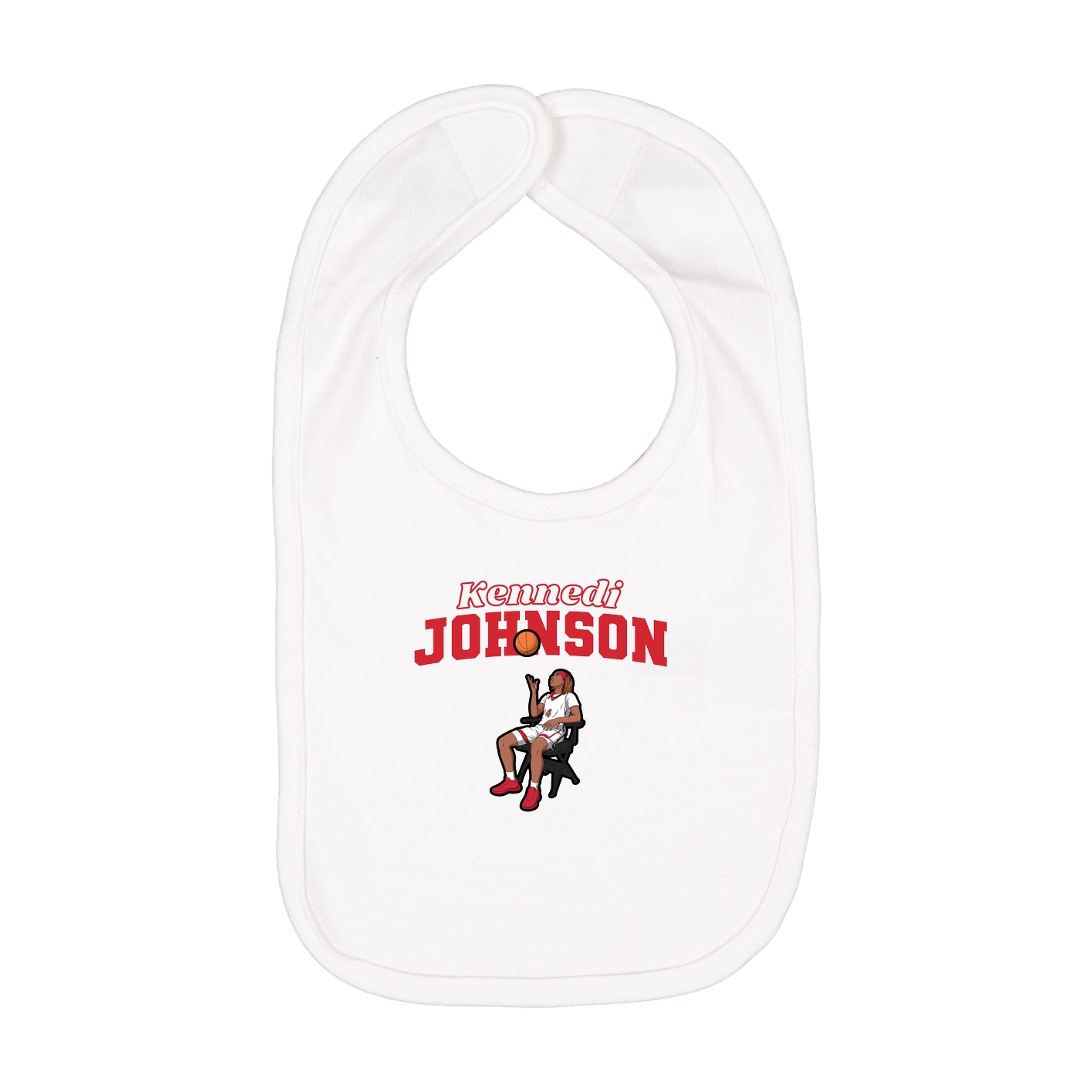 Infant Bib — Name Arch in White