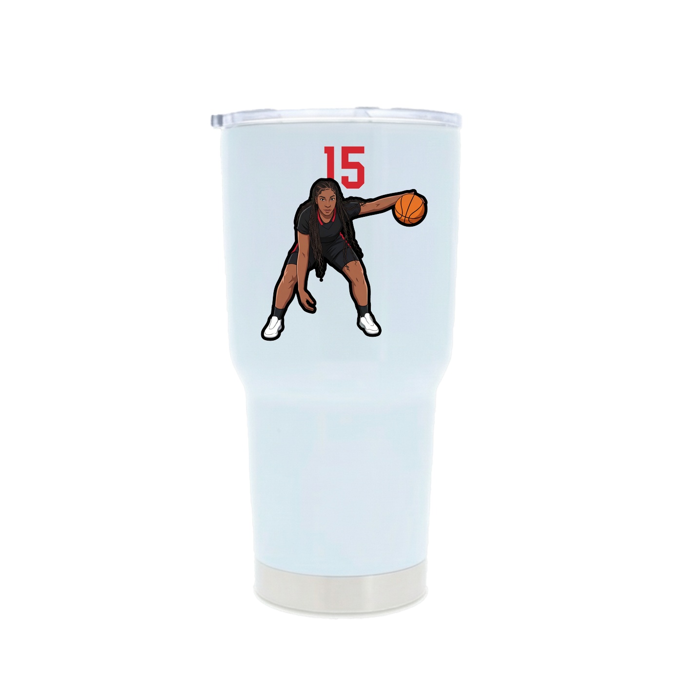 30oz Stainless Steel Tumbler — Number Top in White